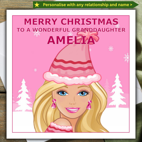 Cartolina natale barbie - cartolina, di