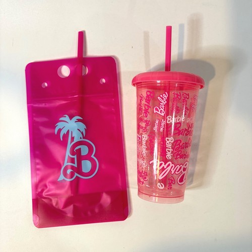 Barbie set bicchiere rosa - barbie,